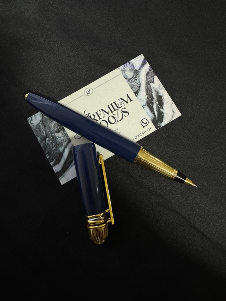 Pluma Mont Blanc Classic Azul con Dorado