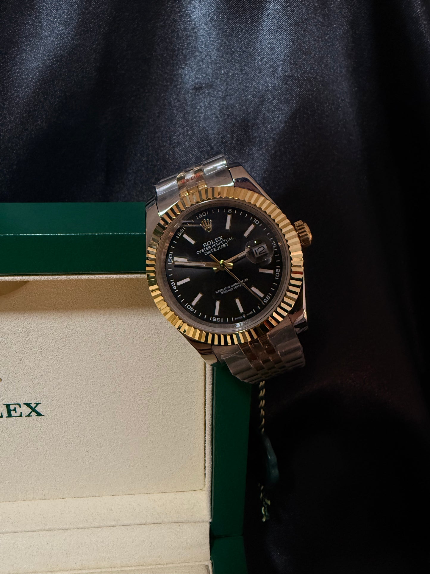 Rolex Date Just Acero Oro Caratula Negra