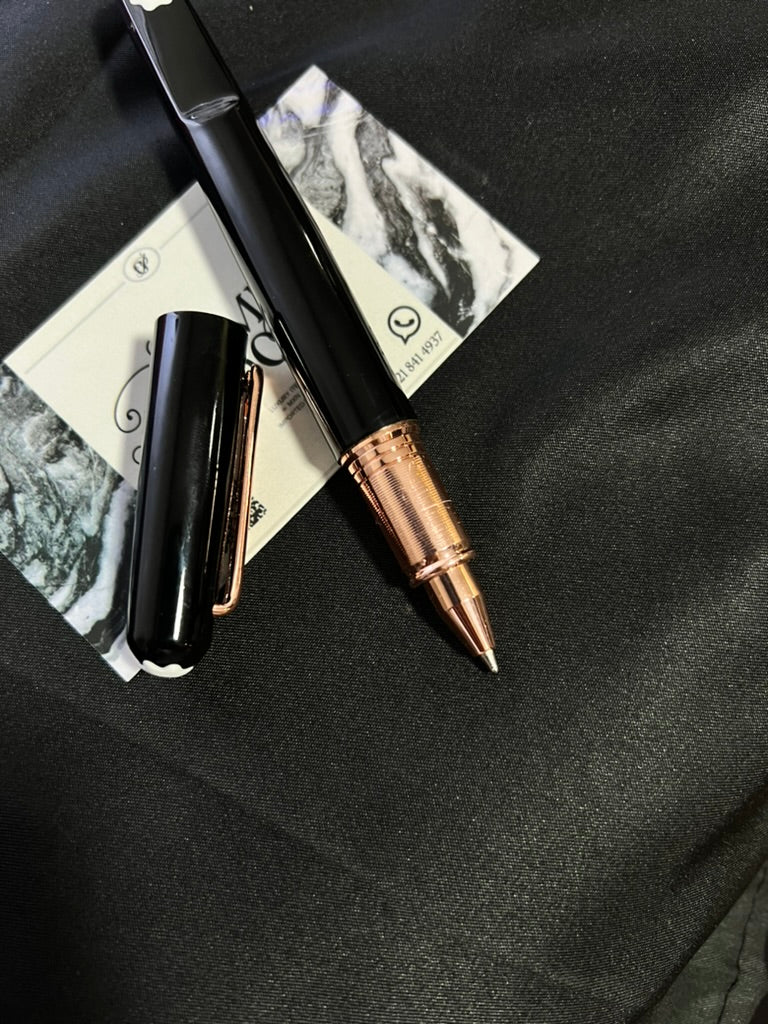 Pluma Mont Blanc Negro con Oro Rosa