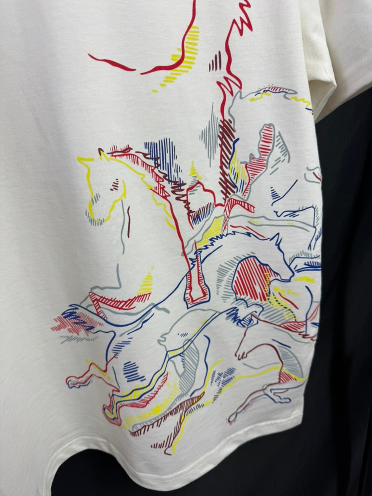 Playera Hermes Cavalcade Blanca UA