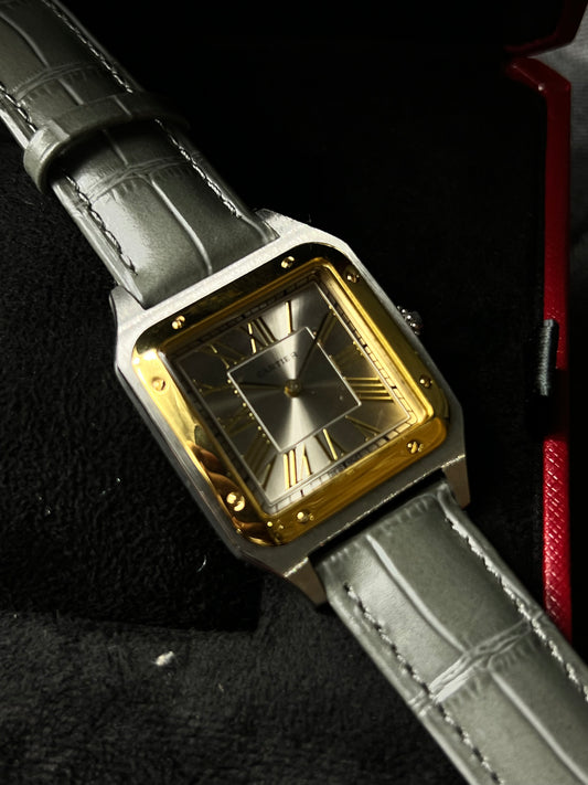 Cartier "Santos Dumont" Two Tone / Gris