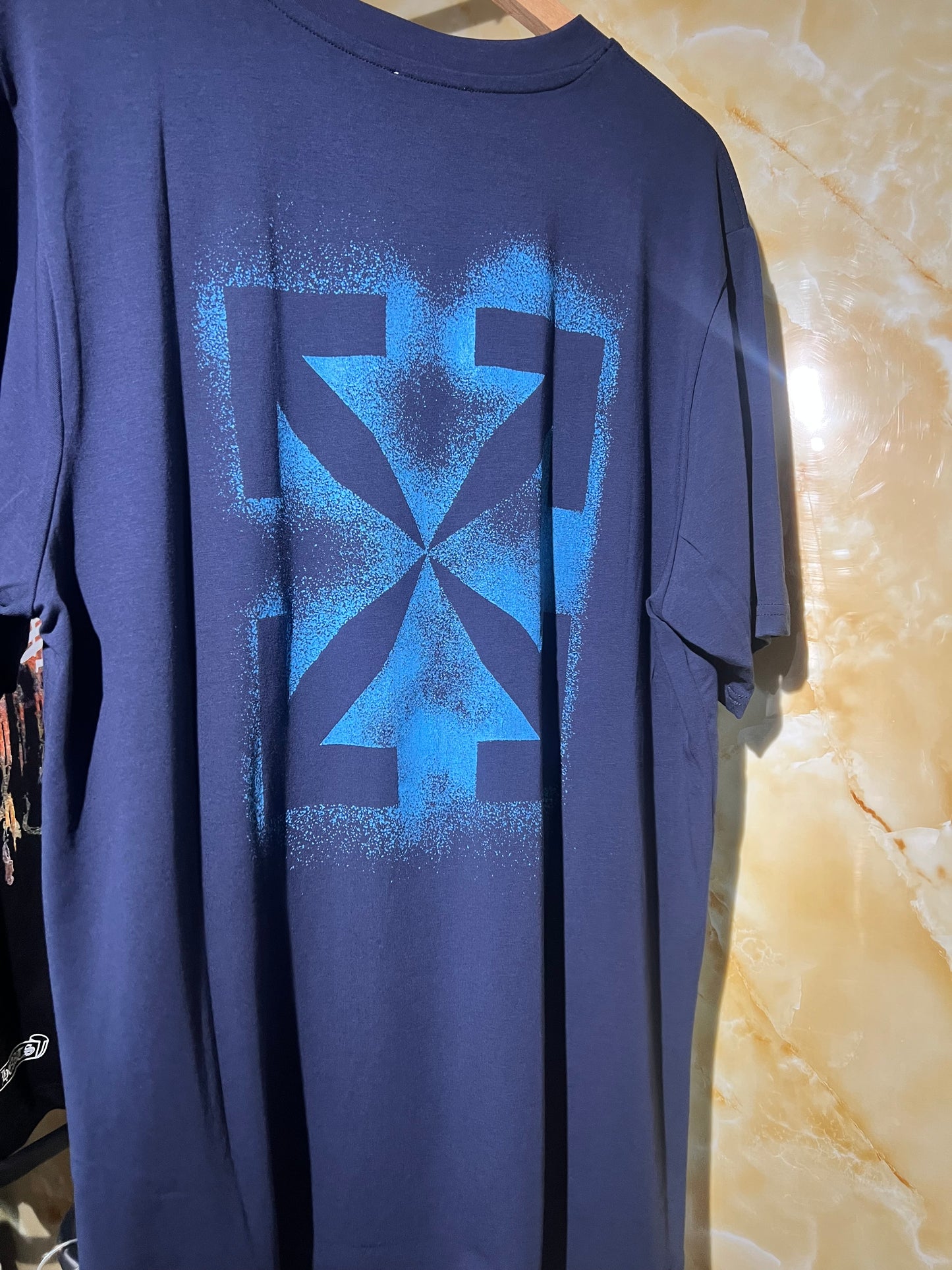 Off White Spandex Color Azul