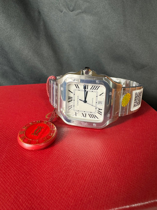 Cartier Santos Plata Suizo