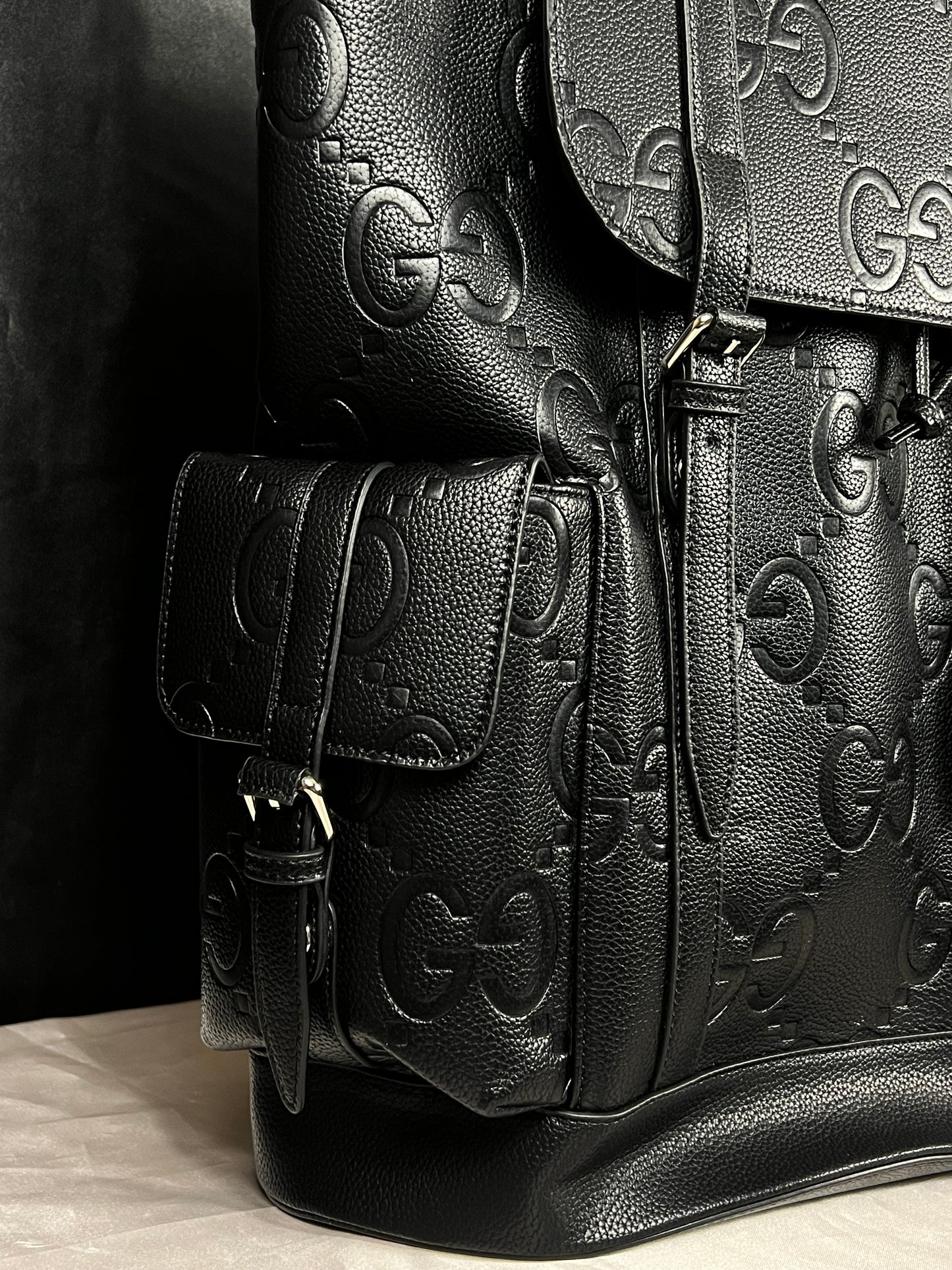 Gucci GG Embossed Leather Backpack – Black