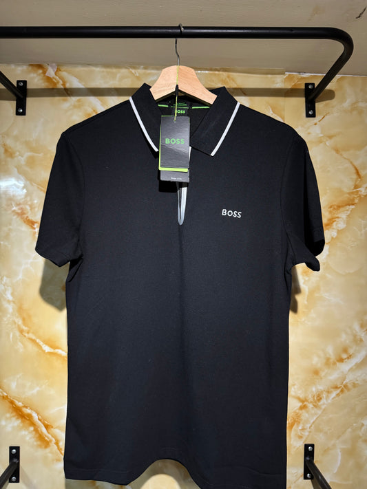 Boss Playera Polo Negro Cierre