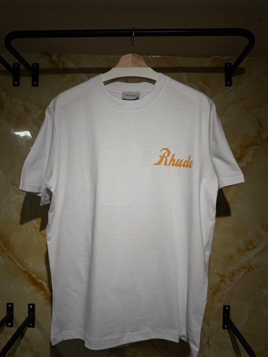 Rhude Script Logo – Playera Blanca