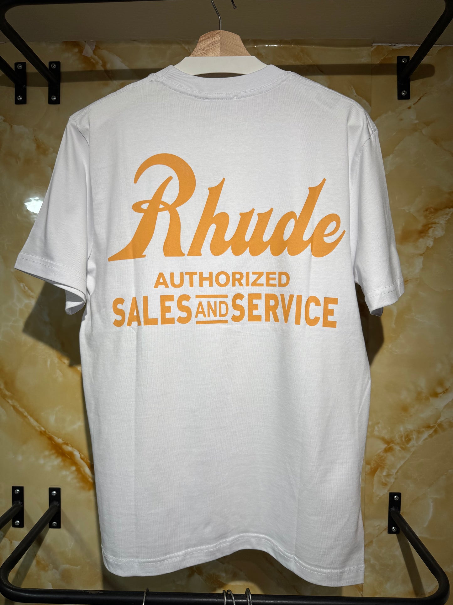 Rhude Script Logo – Playera Blanca