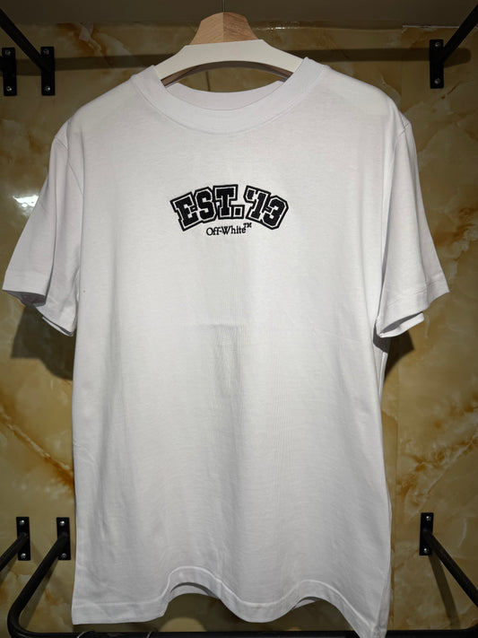 Off-White™ “EST. 13” – White Multilogo Tee