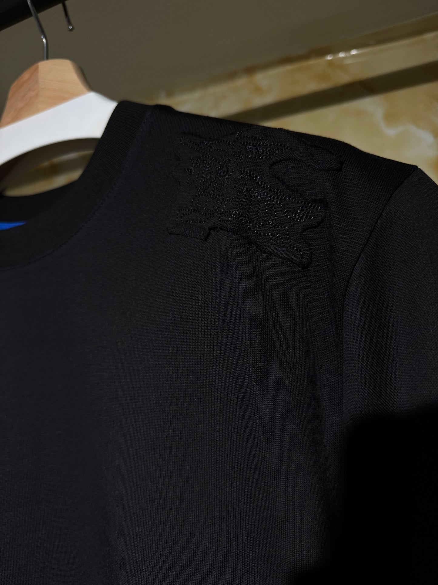 Burberry Knight Shoulder Patch Tee – Black