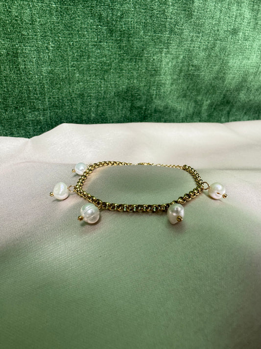 Pulsera Oro Perlas