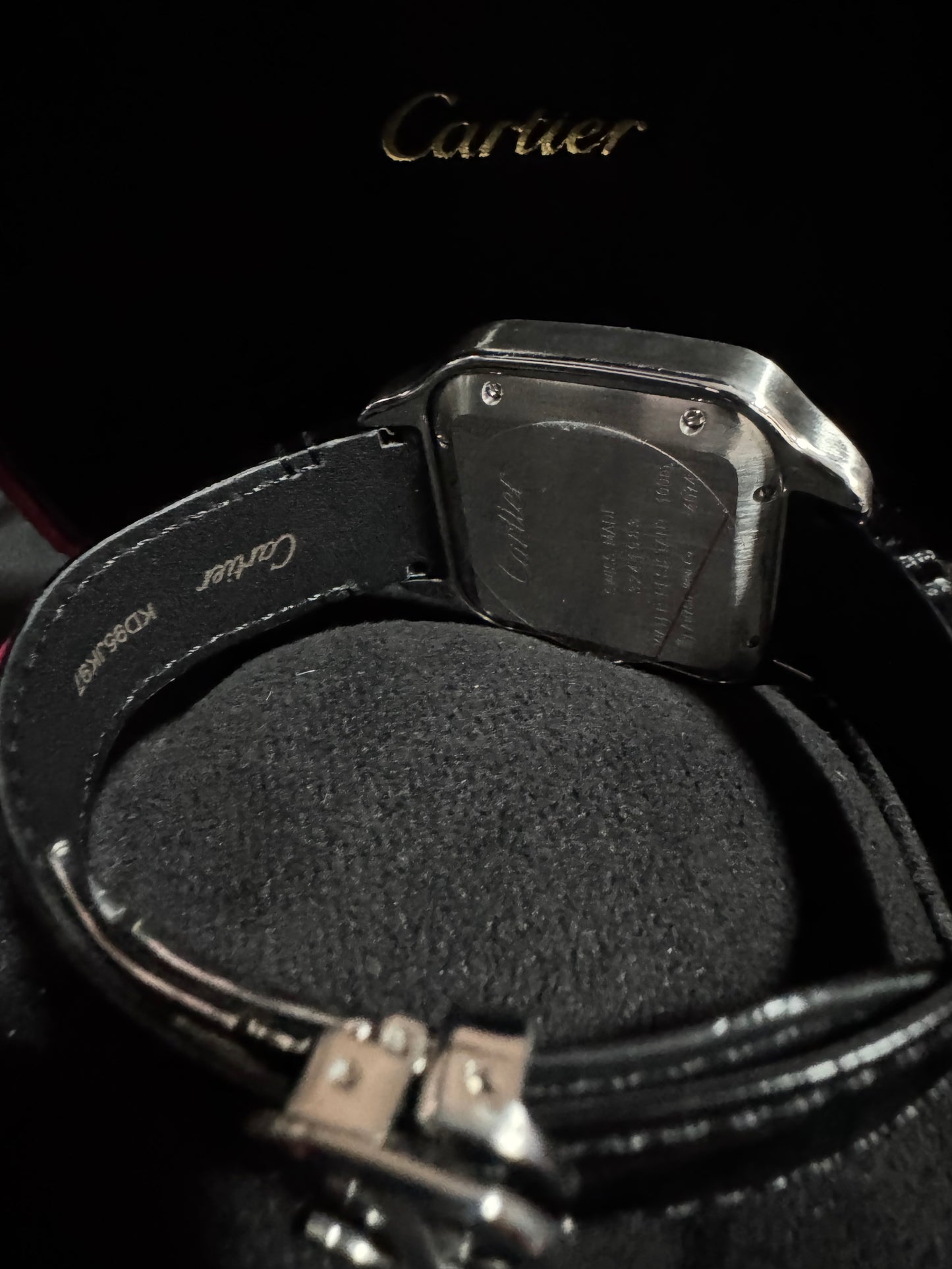 Cartier Santos Acero Correa De Piel