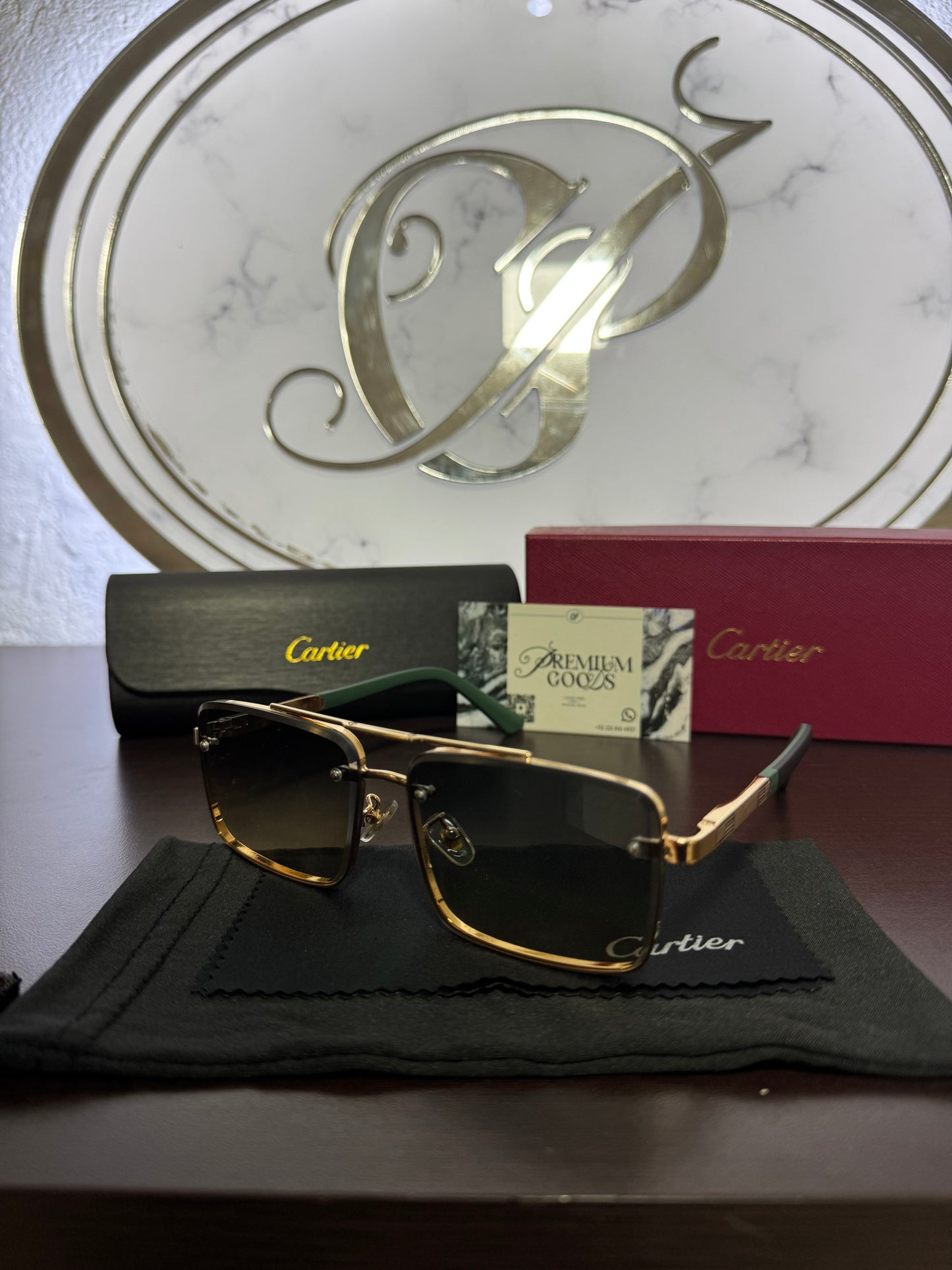 Lentes Cartier Cuadrados Verdes