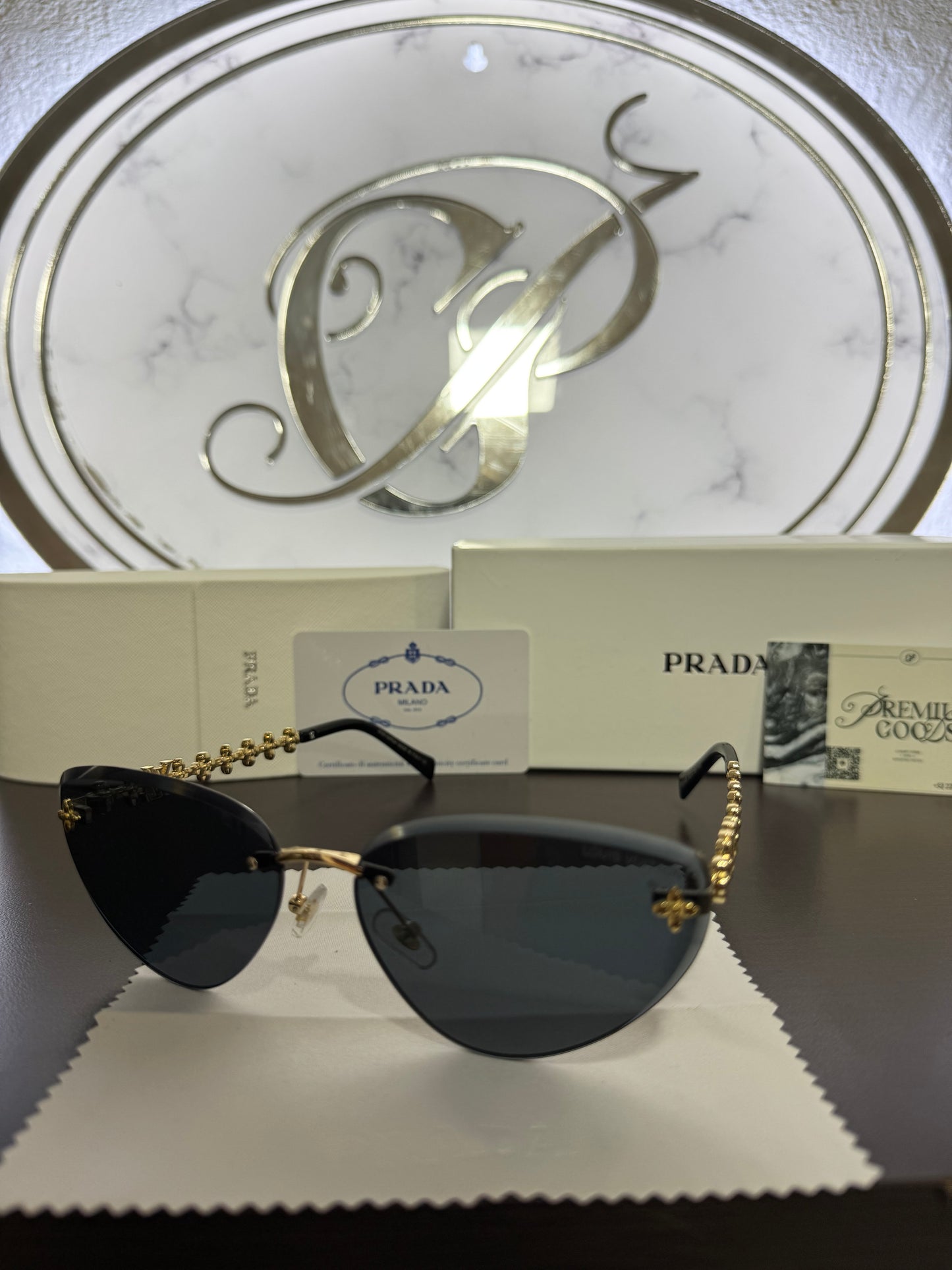 Lentes Prada Negros Con Dorado