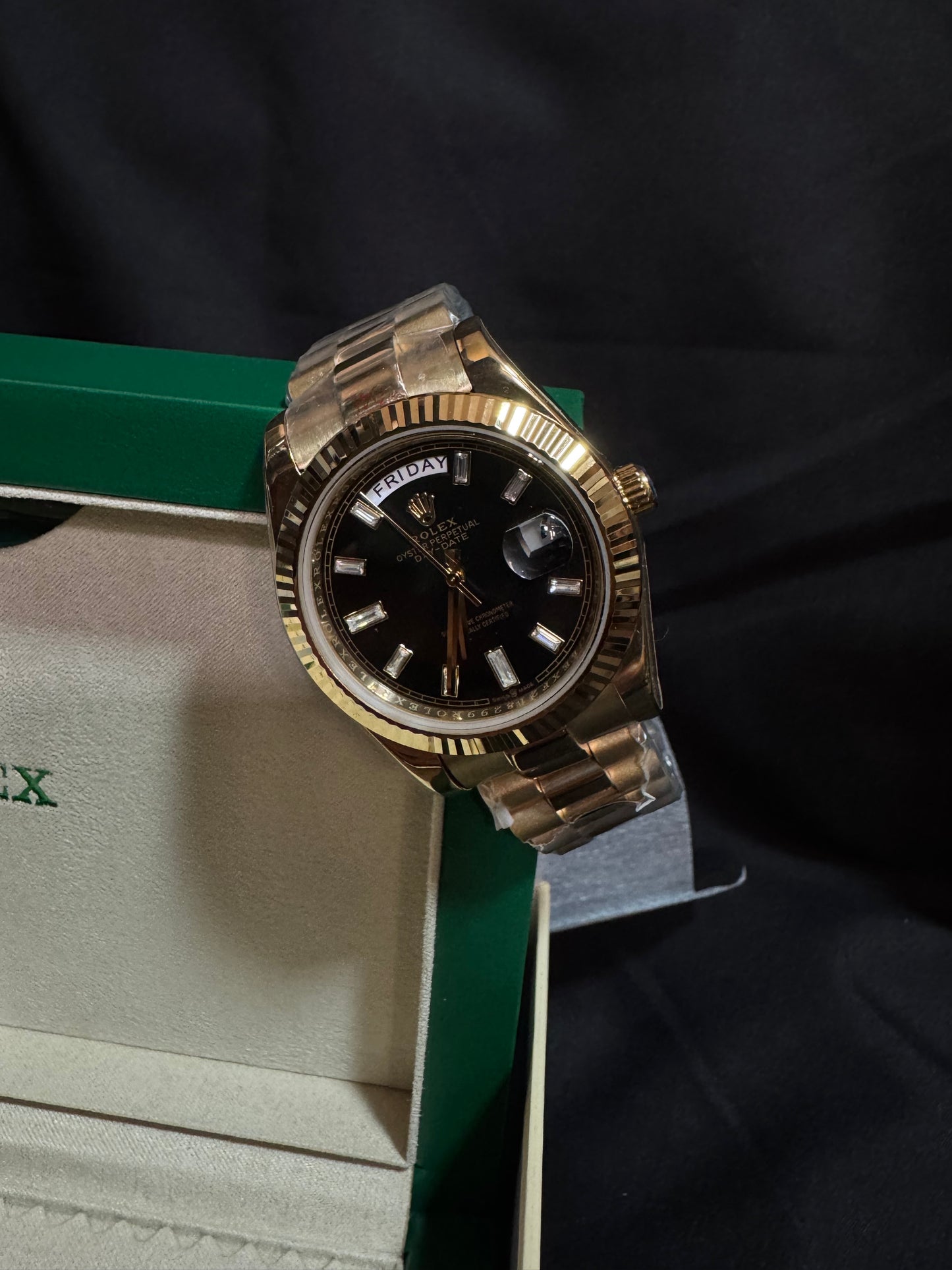 Rolex Day Date Presidente Negro Diamante