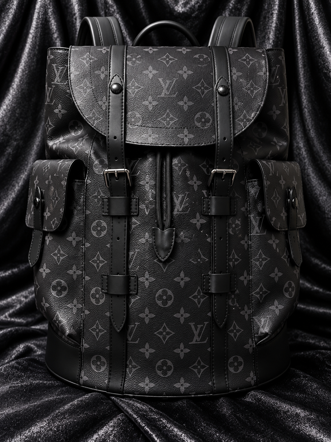 Louis Vuitton Christopher Backpack MM Black Monogram