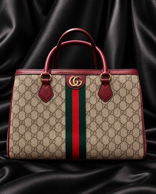 Gucci Ophidia GG Supreme Tote Beige con Vino