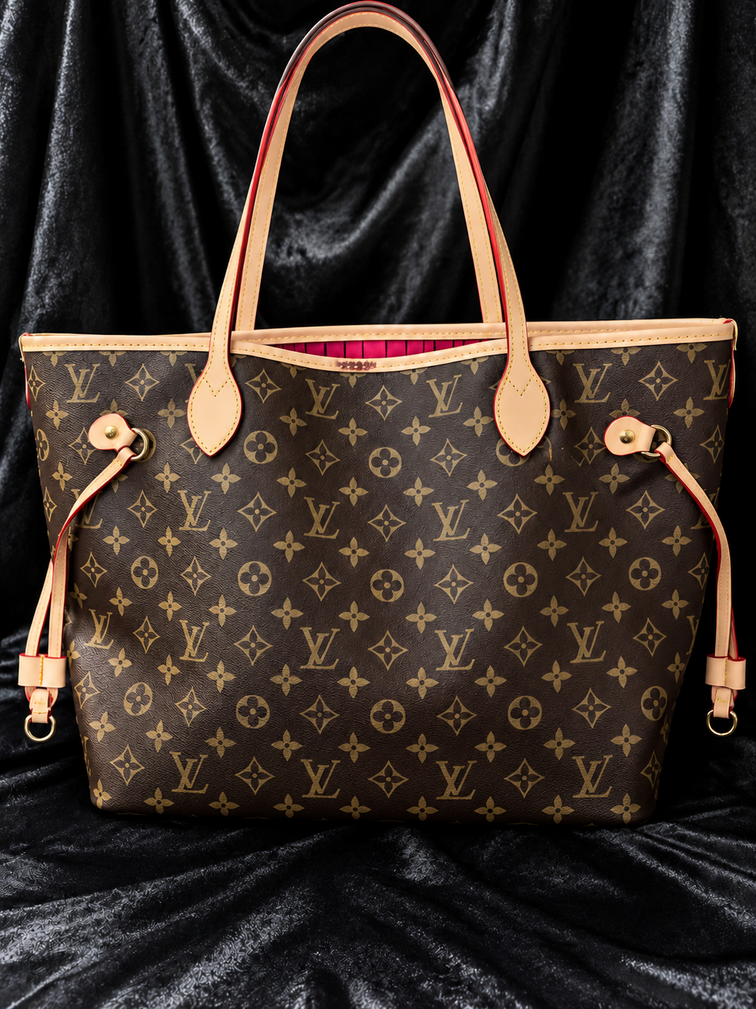 Louis Vuitton Neverfull Classic Monogram Pink Doble Vista